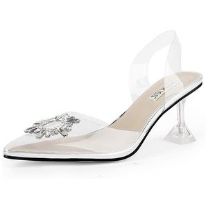 Clear PVC Crystal Heels | Amina Muaddi lookalike